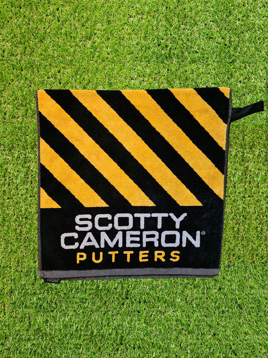 Scotty Cameron Caution Stripe Towel - Black/Yellow