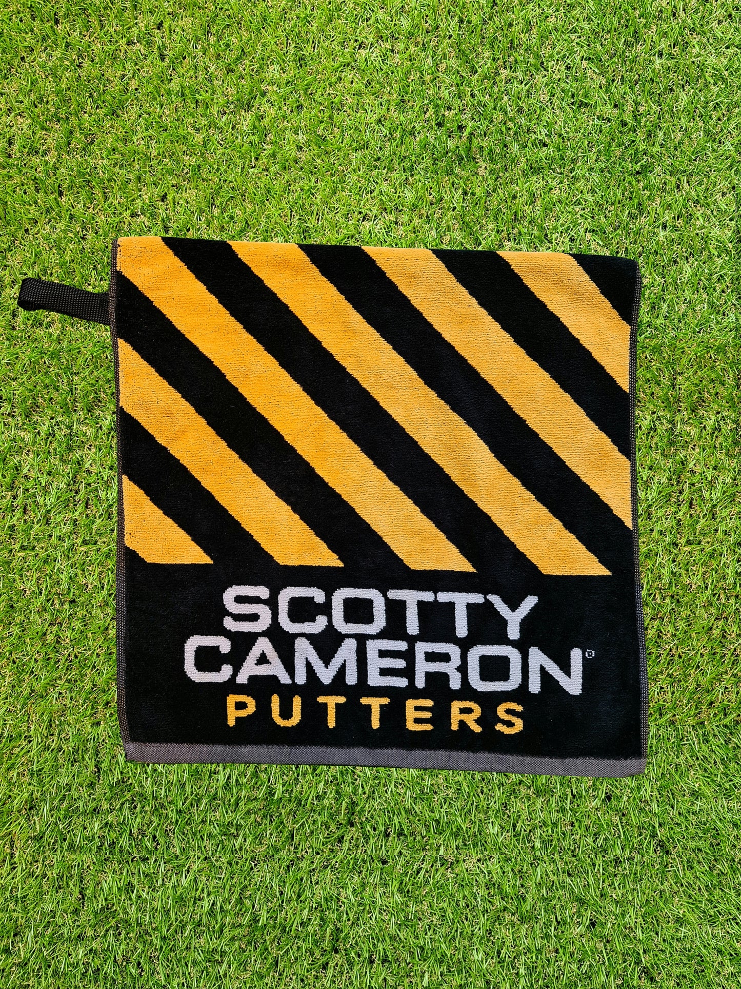 Scotty Cameron Caution Stripe Towel - Black/Yellow